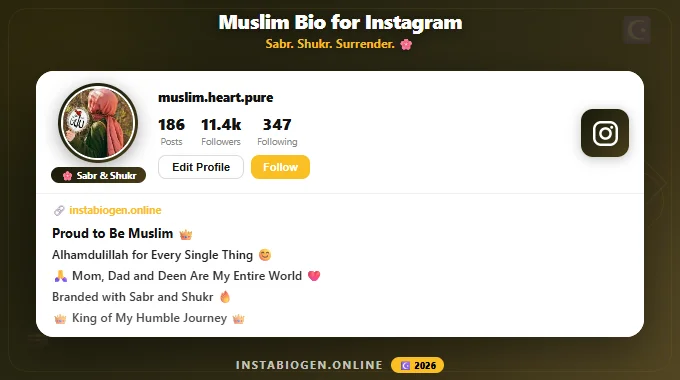 Muslim Bio for Instagram